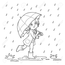 Black And White Umbrella Clipart Clipart Black And White Girl With Umbrella Google Search Coloring Books Art For Kids Kids Artwork