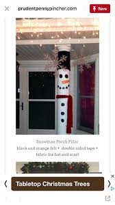 Pillar Snowman Tabletop Christmas Tree Porch Pillars Christmas Decorations