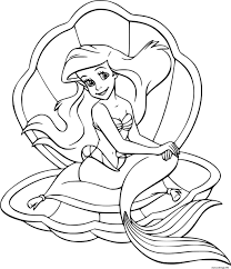 coloriage ariel dans la petite sirene en 1989 dessin princesse disney a imprimer arc ciel