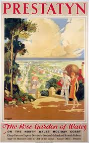 London Midland Scottish Railway Prestatyn The Rose Garden Of Wales By Mccorquodale Travel Posters Retro Travel Poster Vintage Travel