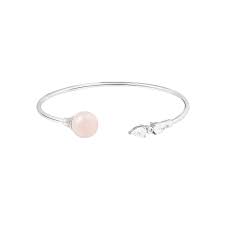 Bracelet Jonc Perles Roses Et Argent 925 Poetique Et Plein De Douceur Par Elsa Lee Paris