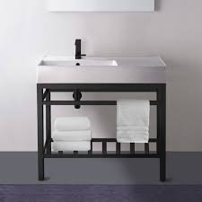 Mason porcelain console sink with brass stand bathroom sinks. Scarabeo 5115 Con2 Blk Bathroom Sink Teorema 2 Nameek S