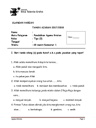 Kementerian pendidikan dan kebudayaan, 2015. Kuis 2 Agama Kristen Kelas 3 Sd Pdf