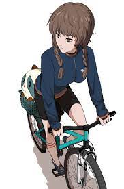 artist nordbastard myart steinsgate amane suzuha シュタインズゲート 阿万音鈴羽 自転車 artwork anime art