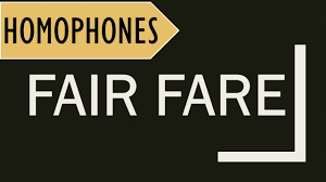 Fair And Fare Homophones In English Meanings In Hindi And Usage Explained In Hindi Youtube