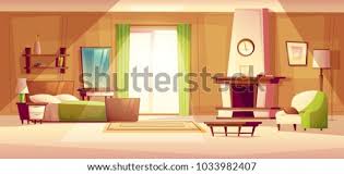 Brown sofa and a wooden table in living room interior with plant,concrete wall. Hausratversicherungkosten Charming Living Room Backdrop Cartoon In Collection 6535