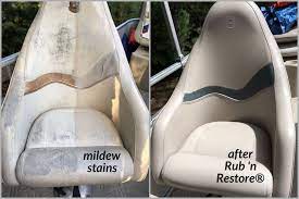 Correct Mold Mildew Stains On Marine Vinyl Boat Upholstery Leather Boat Upholstery Boat Cleaning Diy Boat Seats