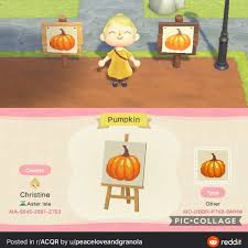 Animal Crossing Acnh Qr Codes On Instagram Pumpkin Sign For The Incoming Update Have You Picked Where Your Animal Crossing Animal Crossing Qr Pumpkin Sign