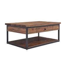 I have decided to build a palette table because our coffee table which was made of melamine wood , started being very wobbly and unsafe. Claremont Rustic Wood Coffee Table With Drawer And Low Shelf Dark Brown Alaterre Furniture Target