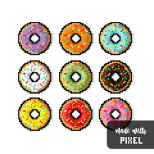 Donut Pixel Art Pixel Art Pixel Art Games Pixel Pattern