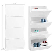 Scarpiera Onda Moderna 3 Ante Legno Bianco Lucido Amazon It Casa E Cucina