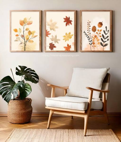 Autumn Wall Art Set of 3 | Fall Botanical Prints | Cozy Minimalist Decor -  Etsy New Zealand