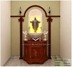 Evens Construction Pvt Ltd Prayer Area Design Roopakoode Prayer Room Home Altar Catholic Altar Design