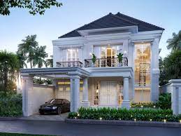 Jasa arsitek desain rumah profesional +10 tahun, konsultan desain rumah mewah, villa & bangunan umum, desain interior modern & pelaksanaan pembangunan berpengalaman. Mrs Lily Private House Design Palembang Classic House Classic House Exterior Classic House Design