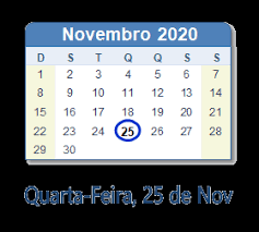 Feriados e datas comemorativas de novembro de 2020. 25 De Nov 2020 Calendario Com Feriados E Cont Regressiva Bra