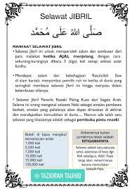Berkat shalawat ini, kiranya engkau menyelamatkan kami dari semua kegentingan dan limpahkan shalawat (rahmat ta'zhim) kepada seorang nabi yang baik hati, tanpa terhingga dan tanpa hitungan. Tazkirah Tauhid Mengapa Dinamakan Shalawat Jibril Facebook