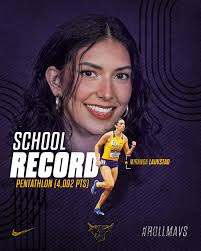 School Record Alert 🚨 Jabez Reeves ran a time of 20.97s in the 200m dash  and Miranda Lauvstad scored 4,092 both breaking MSU's top records.  Congratulations Jabez and Miranda! #RollMavs🤘