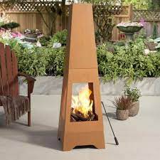 It is about 31 wide and 5' tall. 10 Best Chiminea Fire Pits For Your Backyard Clay Steel And More Hgtv
