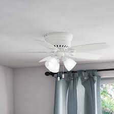 Ceiling fans with lights ceiling fan with lights remote control modern ceiling fan ceiling fan. Hunter Fan 46 5 Blade Flush Mount Ceiling Fan With Pull Chain And Light Kit Included Reviews Wayfair