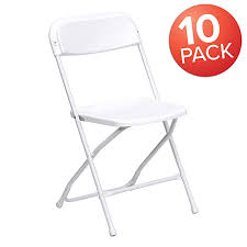 Amazon Com Flash Furniture 10 Pk Hercules Series 800 Lb Capacity Premium White Plastic Folding Chai Plastic Folding Chairs Folding Chair Best Folding Chairs