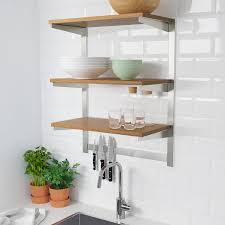 Inspired by professionals, but adapted for you. Kungsfors Ophangrail Met Planken Magneetlijst Roestvrij Staal Essen Ikea Shelves Kitchen Wall Storage Kitchen Wall Organizer
