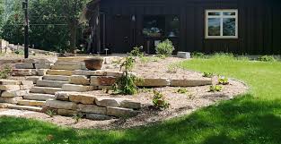 A truly impressive landscape design successfully blends hard and soft elements to. Chilton Stone Outcroppings Retaining Wall Stone Steps Landscape Design Buechel Stone