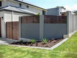 Cloture Ciment Et Bois Modern Fence Design Modern Farmhouse Exterior Modern Fence