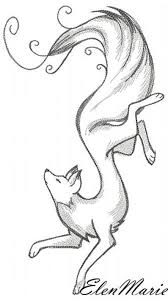 Spirit Fox Machine Embroidery Design 57 68 810 Fox Etsy Animal Drawings Sketches Fox Drawing Sketches Fox Drawing