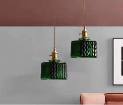 Green Glass Pendant Light Plug In Hanging Lighting Fixture Home Decor Lighting Nordic Scandinavian Ceiling Lamp Art Deco Contemporary Modern In 2021 Glass Pendant Light Plug In Pendant Light Hanging Ceiling Lamps