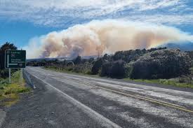 Fire in Tongariro National Park