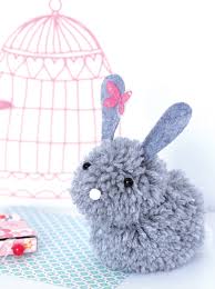 Quatre petites bêtes toutes douces à créer à partir de pompons de. Un Lapin En Pompons Momes Net