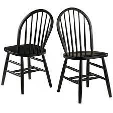 Danish designs wish wooden dining chair, natural weave seat, black. Winsome Wood Windsor 16 69 In Black Dining Chair Set Of 2 29836 Rona