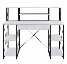 Great savings & free delivery / collection on many items. Amiel White Wood Black Metal Writing Desk By Acme