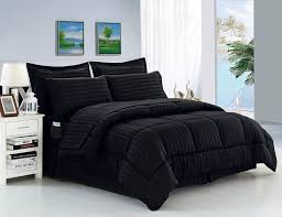Elegant Comfort Bed-in-a-Bag 8-Piece Comforter Set, Cotton, Black, King :  Amazon.fr: Cuisine et Maison