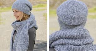 Leo's board scarves & hats on pinterest. Serene Skies Knitted Scarf And Hat Free Knitting Pattern