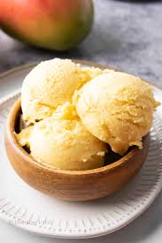 In large bowl, combine ingredients; 3 Ingredient Homemade Mango Ice Cream Recipe Easy Beaming Baker