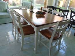 If you will be staining the table top, you will need to remove the current stain from the table top. Brown Dining Table With White Chairs Novocom Top
