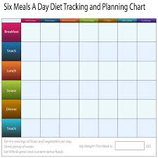 An Image Of A Six Meals A Weekly Day Diet Tracking And