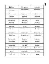 French Possessive Adjectives Activities Speak Read Listen