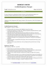 Respiratory Therapist Resume Samples Qwikresume