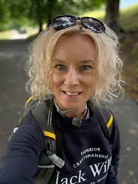 No blue sky this morning. A walk up the road with Barbara and Mia. Exercise  important.