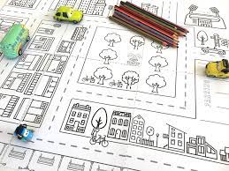 ta ville a colorier un jeu de route imprimer coloriage geant ordinateur pages zoom