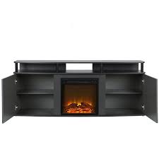 70 Inch Black Fireplace Tv Stand Elian Tv Stand For Tvs Up To 70 With Fireplace Fireplace Tv Fireplace Tv Console Furniture