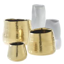 Tegan Pot And Vase By Accent Decor Gold And White From Colonial House Of Flowers Accent Decor Vase Glass Vase