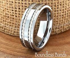 Double Braided Men S Tungsten Ring Tungsten Ring Etsy Tungsten Mens Rings Rings For Men Tungsten Ring
