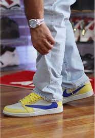 Jordan 1 Low Travis Scott Canary Yellow on Foot | TikTok