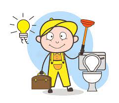 Bath equipment icon toilet bowl bathroom clean vector. Cartoon Plumber With Plunger Cleaning Bathroom Vector Illustration Stock Illustration Illustration Of Bathroom Person 101696239