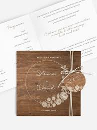 Existe aussi en pochette grand format (voir pochette n°1). Faire Part De Mariage Dentelle De Bois