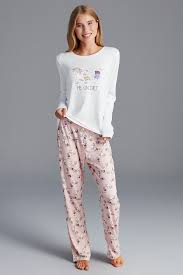 Acik Pembe Diet Termal Pijama Takimi Pijama Ev Giyim Pijama Pembe Kadin