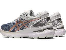 If you're an asics fan, you're likely familiar with the nimbus line. Women S Gel Nimbus 22 Knit Sheet Rock Rose Gold Langer Laufen Asics